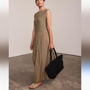 Mint Velvet Jersey Asymmetric Maxi Dress Khaki Green XS